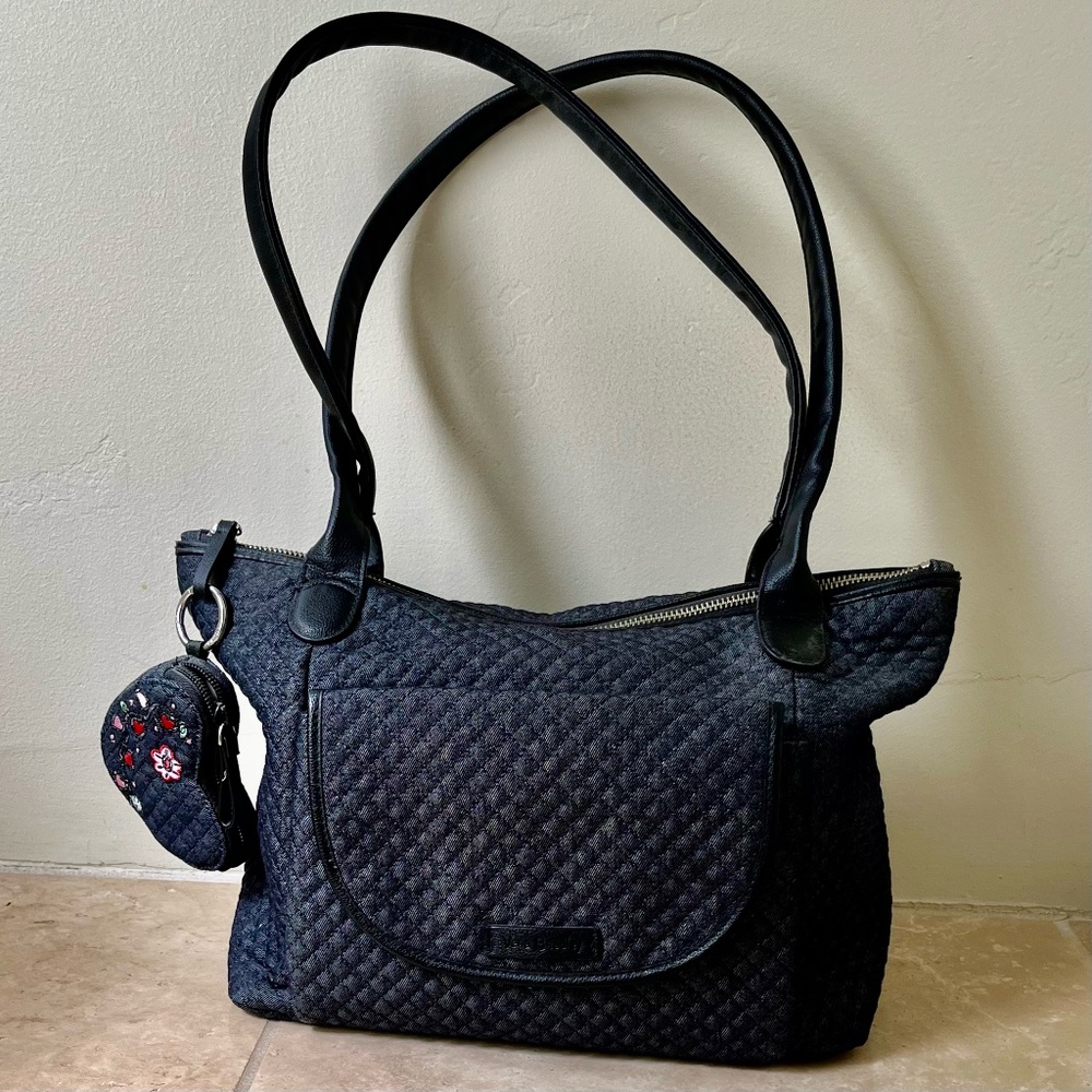 (Reposhing) Vera Bradley Women's Carson East West Tote Bag in Denim Navy